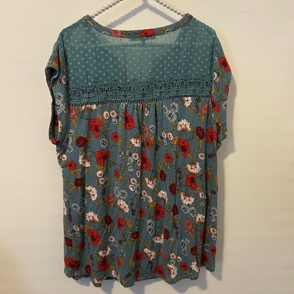 Daniel Rainn Stitch Fix Taravel Crochet Detail Knit Top Size 2X boho fairy prair - Picture 9 of 9